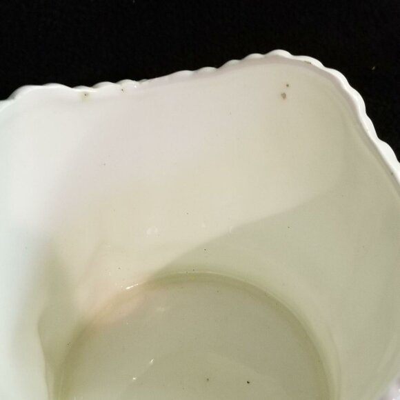 Vintage 80s Geo Z Lefton Holly Planter Candy Dish White 5" - Picture 2 of 5